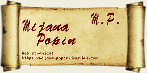Mijana Popin vizit kartica